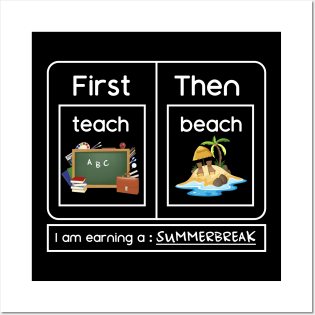 I Am Earning A SummerBreak Teach Then Beach Wall Art by OialiCreative
